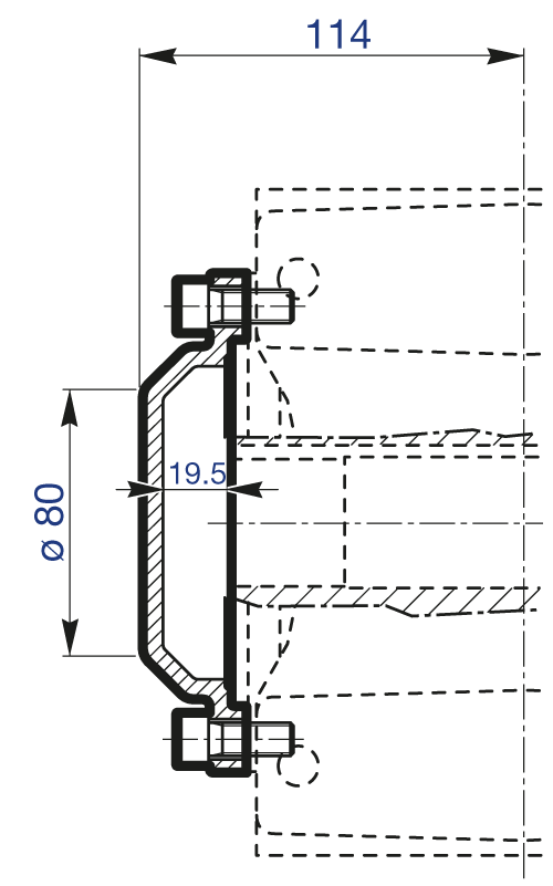 Maatschets beschermkap voor Bonfiglioli kegeltandwielreductor type A35 versie UH