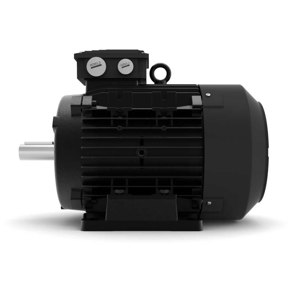 AEG-Lafert AMPE-serie aluminium draaistroommotor IE3 bouwvorm B3 rechter aanzicht