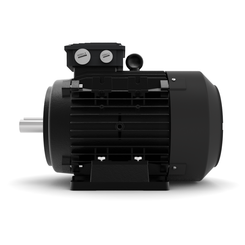 AEG-Lafert AMPE-serie aluminium draaistroommotor IE3 bouwvorm B3/B14a rechter aanzicht