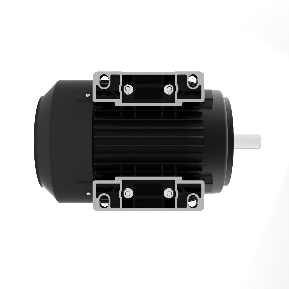 AEG-Lafert AMPE-serie aluminium draaistroommotor IE3 bouwvorm B3/B14a onder aanzicht