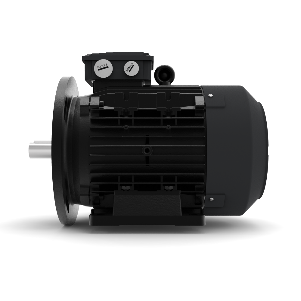 AEG-Lafert AMPE-serie aluminium draaistroommotor IE3 bouwvorm B3/B5 rechter aanzicht