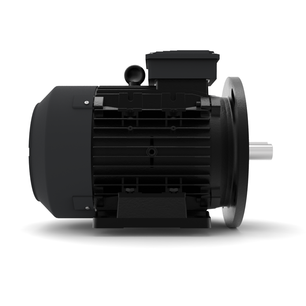 AEG-Lafert AMPE-serie aluminium draaistroommotor IE3 bouwvorm B3/B5 linker aanzicht