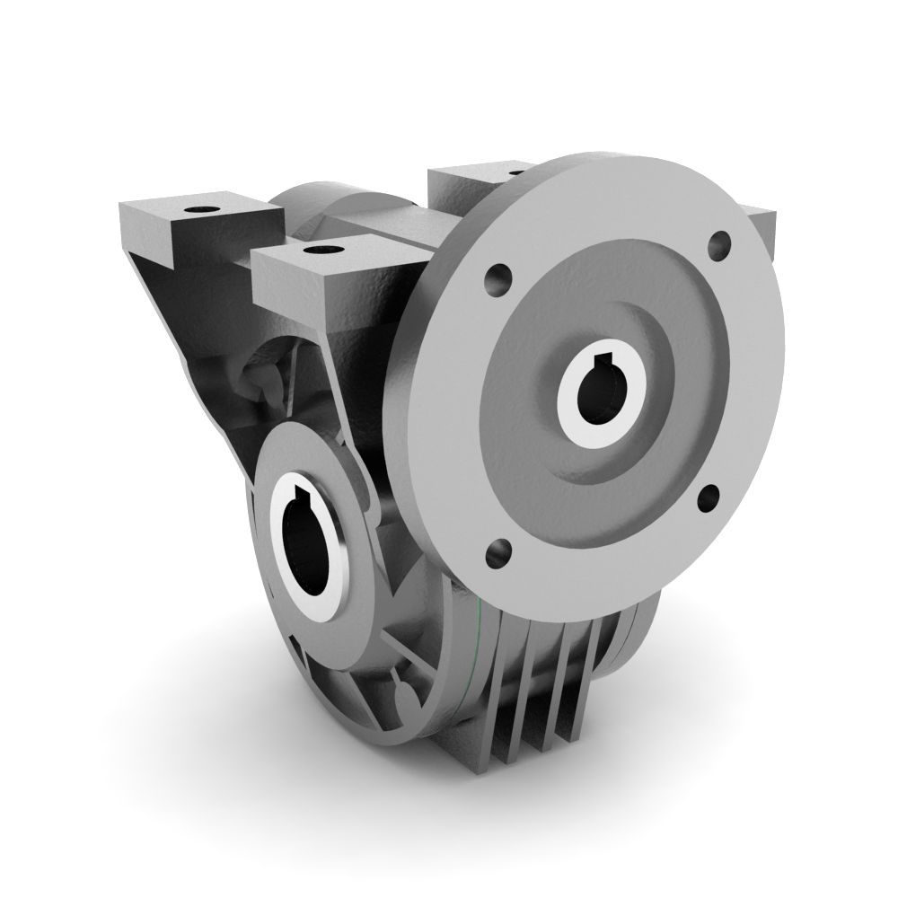 Bonfiglioli Riduttori VF-serie wormwielkast bouwvorm N met IEC motoraanbouwflens B14 schuin achter aanzicht