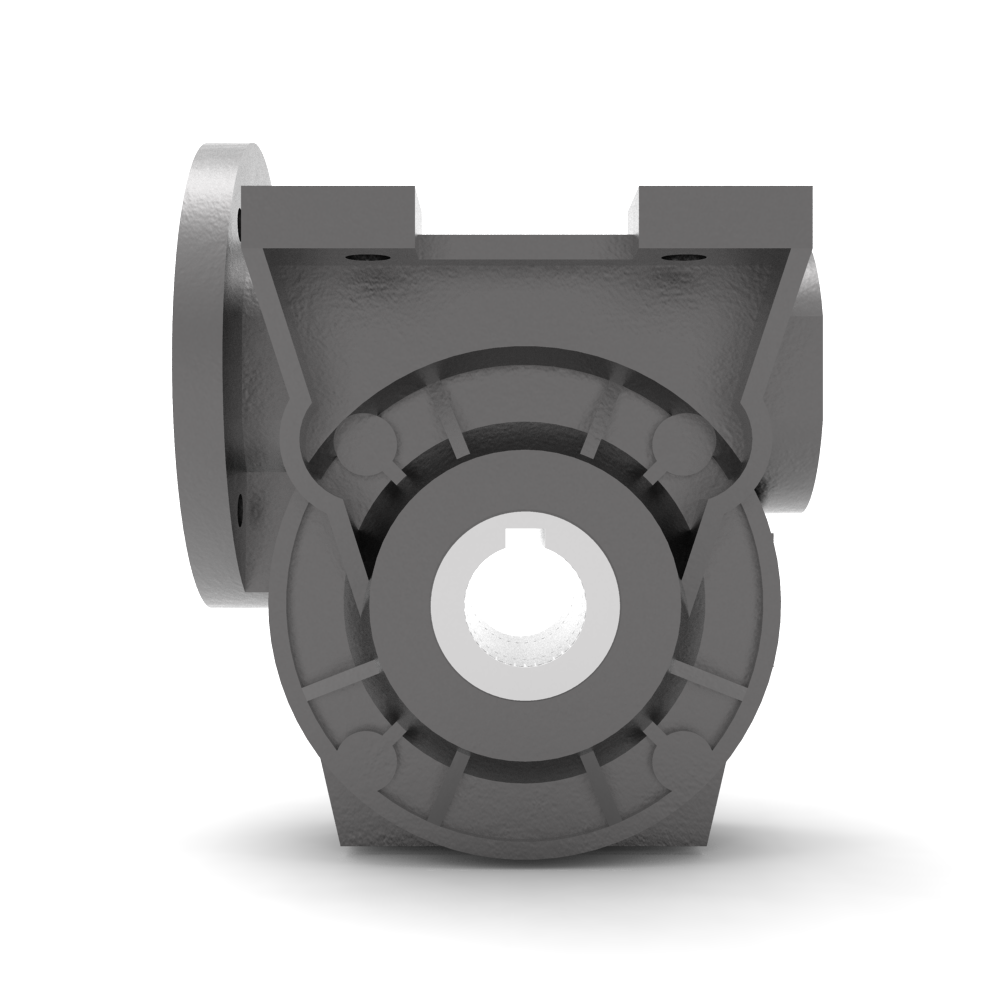 Bonfiglioli Riduttori VF-serie wormwielkast bouwvorm N met IEC motoraanbouwflens B14 achter aanzicht