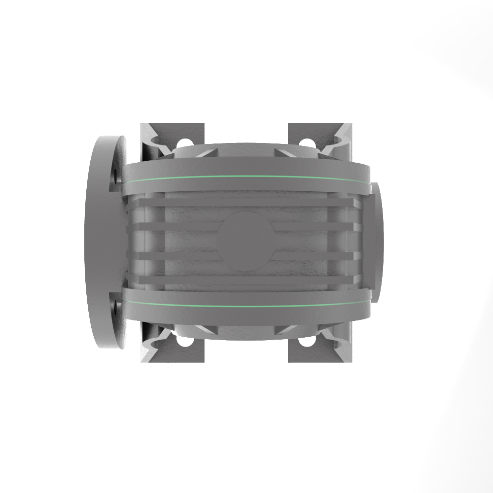 Bonfiglioli Riduttori VF-serie wormwielkast bouwvorm N met IEC motoraanbouwflens B14 onder aanzicht