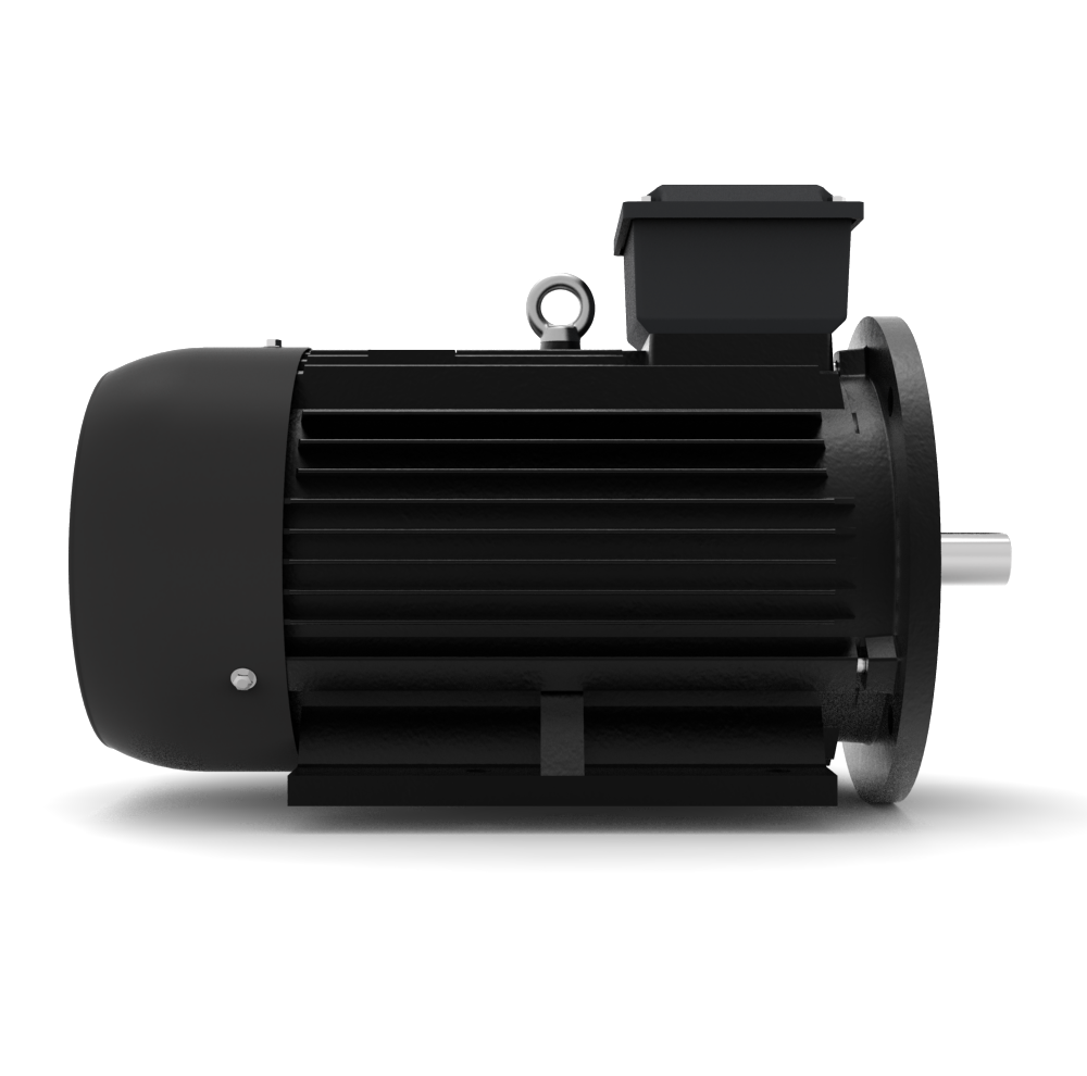 ELSTO YE3-serie gietijzeren draaistroommotor IE3 bouwvorm B3/B5 linker aanzicht