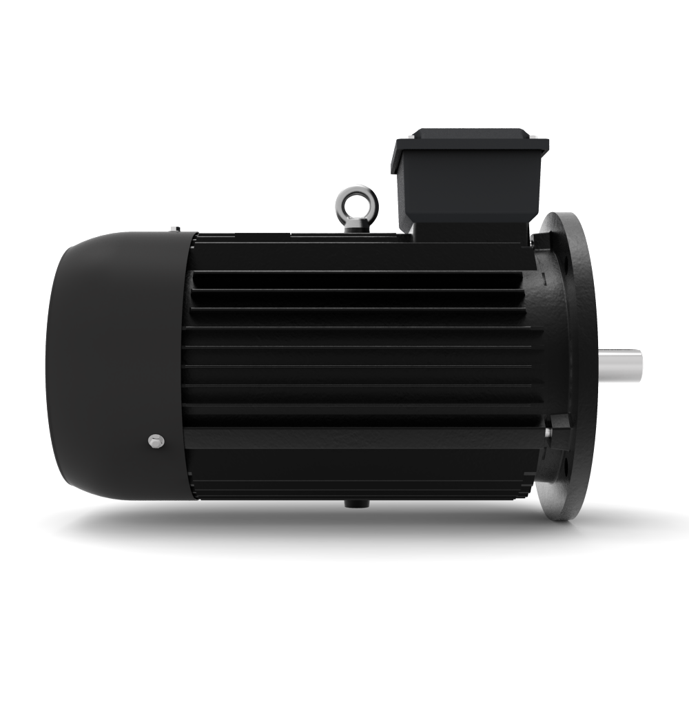 ELSTO YE3-serie gietijzeren draaistroommotor IE3 bouwvorm B5 linker aanzicht