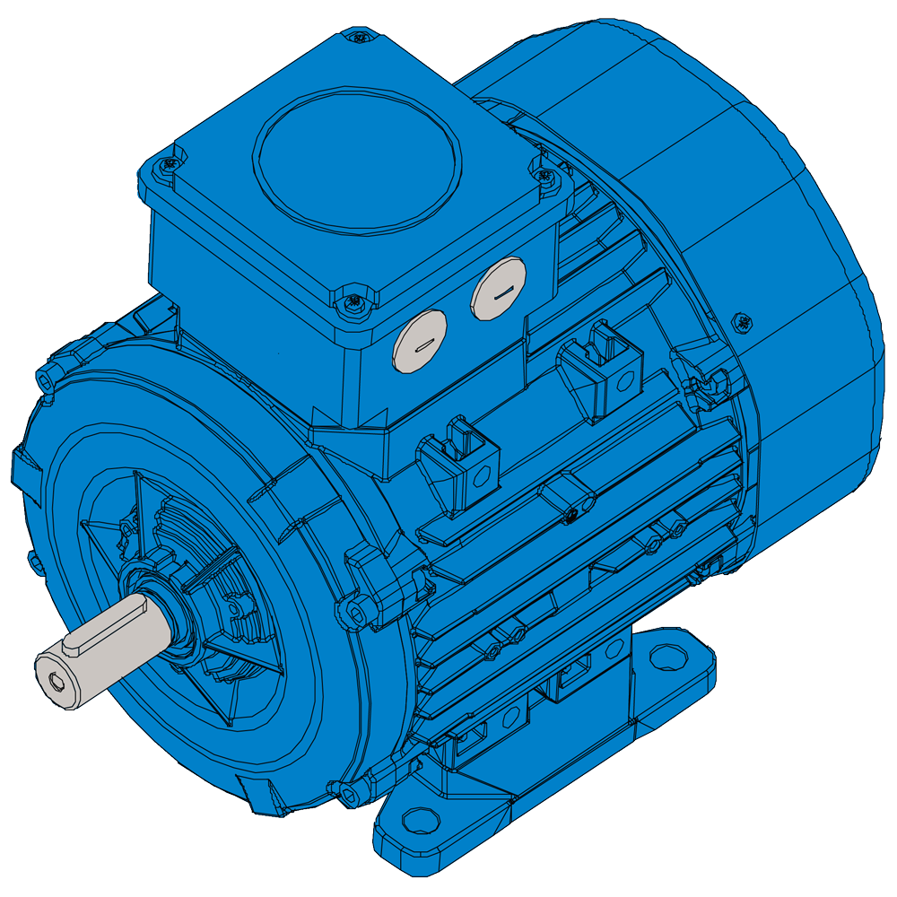 Afbeelding ELSTO aluminium draaistroommotor ExH-serie IEC 80 bouwvorm voet B3