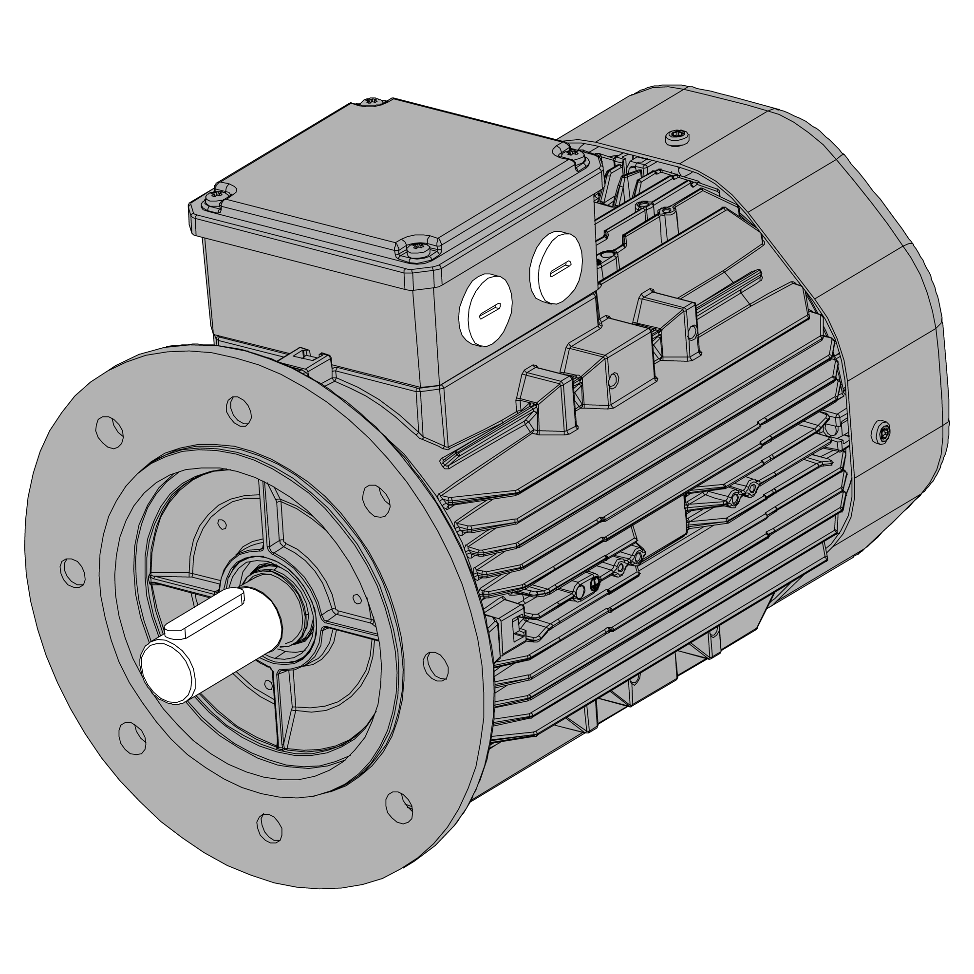 Afbeelding ELSTO aluminium draaistroommotor grijs ExH-serie IEC 090L bouwvorm flens B5