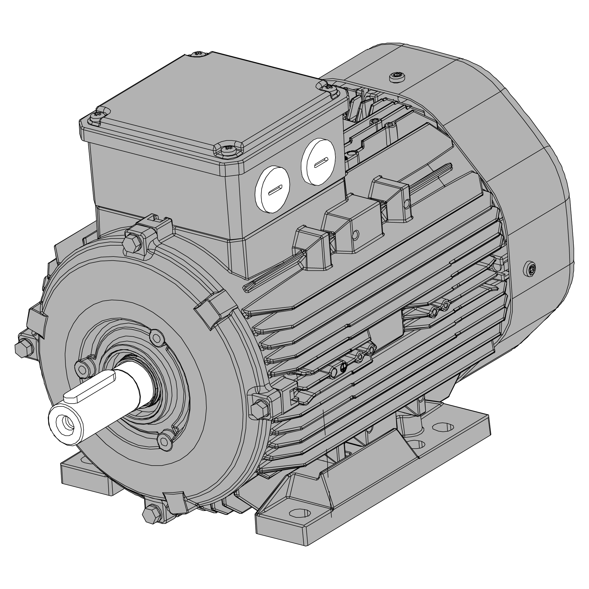 Afbeelding ELSTO aluminium draaistroommotor grijs ExH-serie IEC 090L bouwvorm voet B3