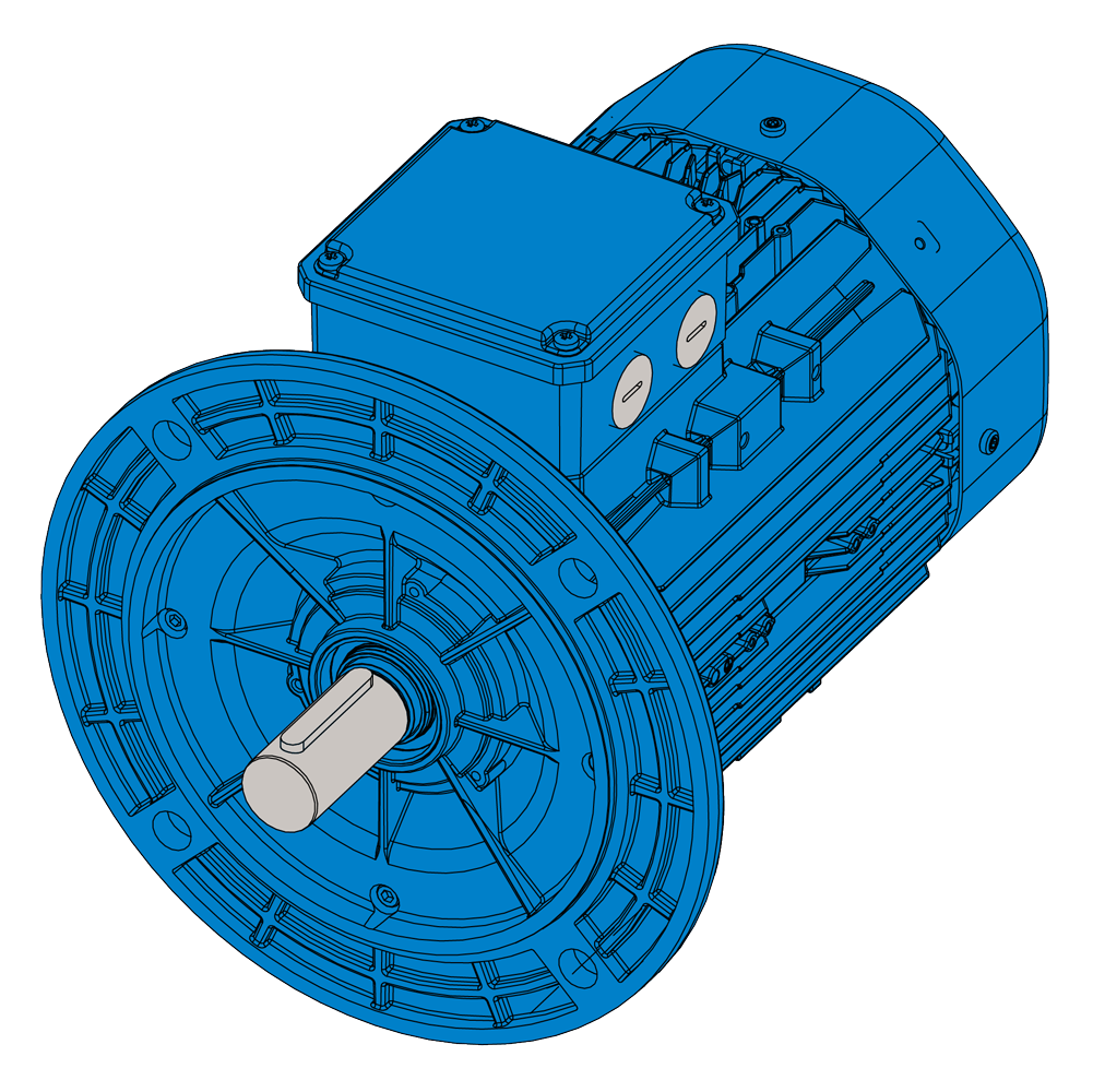 Afbeelding ELSTO aluminium draaistroommotor ExH-serie IEC 100L bouwvorm flens B15
