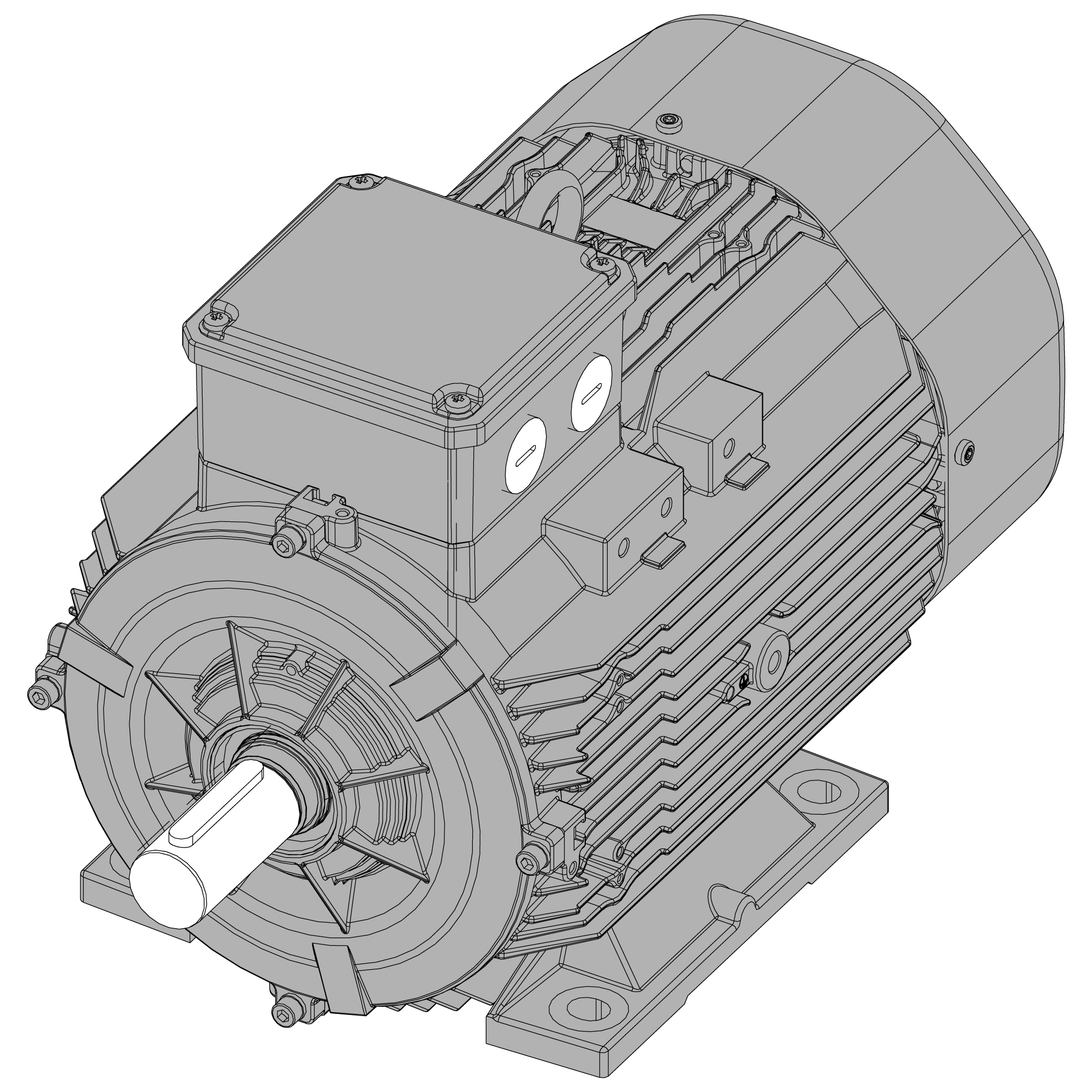 Afbeelding ELSTO aluminium draaistroommotor grijs ExH-serie IEC 100L bouwvorm voet B3